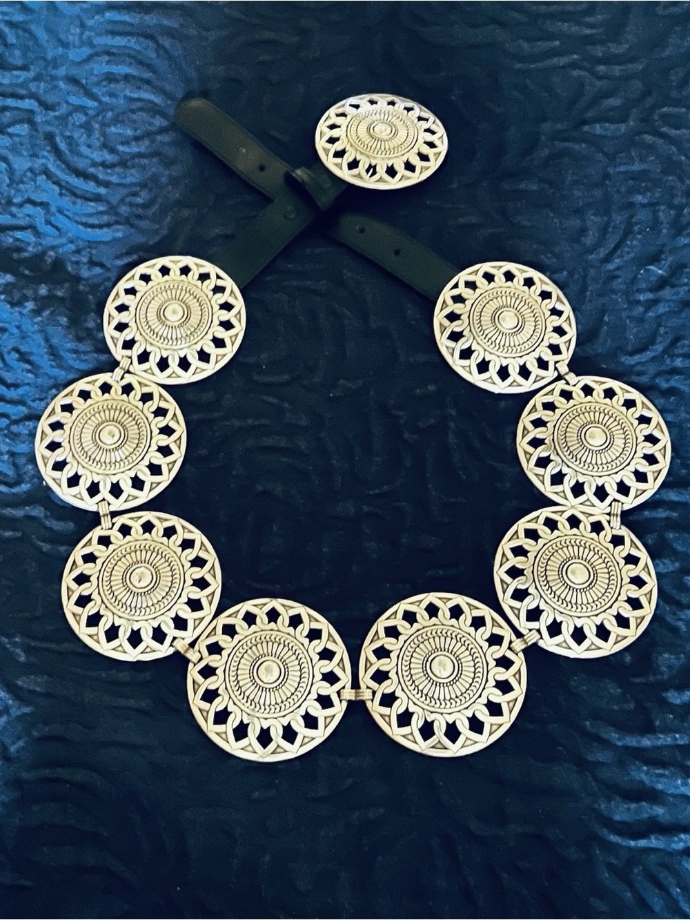 Silver Medallion Adjustable Concho Link Belt